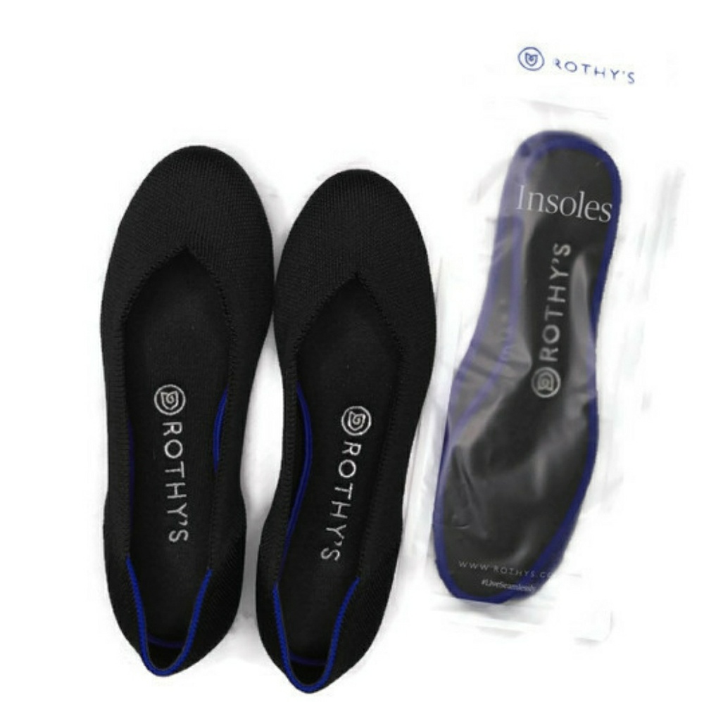 Rothy's 7.5 Black Solid Flats